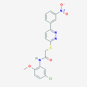 molecular formula C19H15ClN4O4S B2598611 N-(5-chloro-2-methoxyphenyl)-2-((6-(3-nitrophenyl)pyridazin-3-yl)thio)acetamide CAS No. 896053-87-5