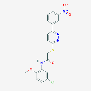 molecular formula C19H15ClN4O4S B2598611 N-(5-氯-2-甲氧基苯基)-2-((6-(3-硝基苯基)哒嗪-3-基)硫代)乙酰胺 CAS No. 896053-87-5