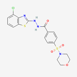 molecular formula C18H17ClN4O4S2 B2598612 N'-(4-chlorobenzo[d]thiazol-2-yl)-4-(morpholinosulfonyl)benzohydrazide CAS No. 851979-15-2