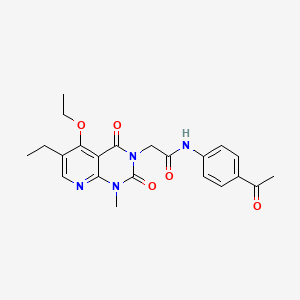 molecular formula C22H24N4O5 B2598621 N-(4-acetylphenyl)-2-(5-ethoxy-6-ethyl-1-methyl-2,4-dioxo-1,2-dihydropyrido[2,3-d]pyrimidin-3(4H)-yl)acetamide CAS No. 1005303-65-0