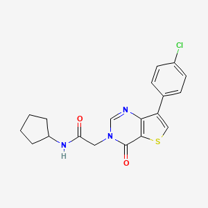 2-[7-(4-chlorophenyl)-4-oxothieno[3,2-d]pyrimidin-3(4H)-yl]-N-cyclopentylacetamide