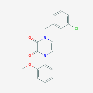 molecular formula C18H15ClN2O3 B2598632 1-[(3-氯苯基)甲基]-4-(2-甲氧基苯基)吡嗪-2,3-二酮 CAS No. 898438-12-5