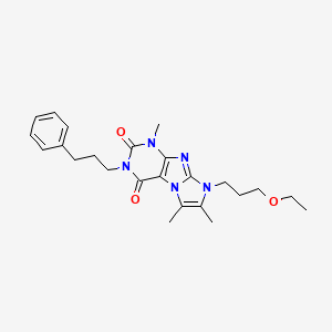 molecular formula C24H31N5O3 B2598633 6-(3-Ethoxypropyl)-4,7,8-trimethyl-2-(3-phenylpropyl)purino[7,8-a]imidazole-1,3-dione CAS No. 878423-03-1