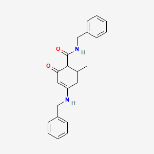 molecular formula C22H24N2O2 B2598638 N-benzyl-4-(benzylamino)-6-methyl-2-oxocyclohex-3-ene-1-carboxamide CAS No. 142458-11-5