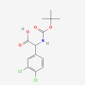 molecular formula C13H15Cl2NO4 B2598647 2-(Boc-amino)-2-(3,4-dichlorophenyl)acetic acid CAS No. 13334-71-9; 142121-95-7