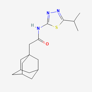 molecular formula C17H25N3OS B2598650 2-(1-金刚烷基)-N-(5-丙-2-基-1,3,4-噻二唑-2-基)乙酰胺 CAS No. 391864-29-2