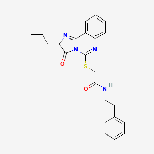 molecular formula C23H24N4O2S B2598665 2-((3-oxo-2-propyl-2,3-dihydroimidazo[1,2-c]quinazolin-5-yl)thio)-N-phenethylacetamide CAS No. 1173779-67-3