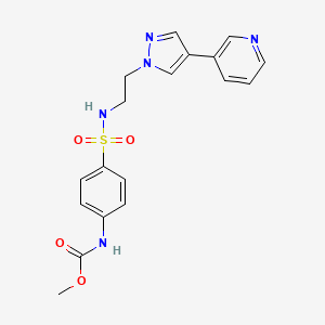 molecular formula C18H19N5O4S B2598668 methyl N-[4-({2-[4-(pyridin-3-yl)-1H-pyrazol-1-yl]ethyl}sulfamoyl)phenyl]carbamate CAS No. 2097899-14-2