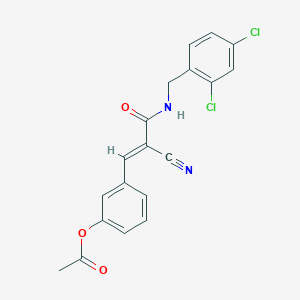 molecular formula C19H14Cl2N2O3 B2598669 3-{(E)-2-cyano-3-[(2,4-dichlorobenzyl)amino]-3-oxo-1-propenyl}phenyl acetate CAS No. 866042-04-8