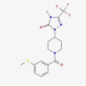 molecular formula C17H19F3N4O2S B2598670 4-methyl-1-(1-(3-(methylthio)benzoyl)piperidin-4-yl)-3-(trifluoromethyl)-1H-1,2,4-triazol-5(4H)-one CAS No. 2034602-36-1