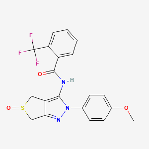 N-[2-(4-methoxyphenyl)-5-oxo-4,6-dihydrothieno[3,4-c]pyrazol-3-yl]-2-(trifluoromethyl)benzamide