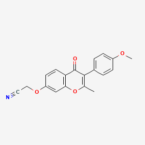 molecular formula C19H15NO4 B2598675 2-((3-(4-methoxyphenyl)-2-methyl-4-oxo-4H-chromen-7-yl)oxy)acetonitrile CAS No. 610764-17-5