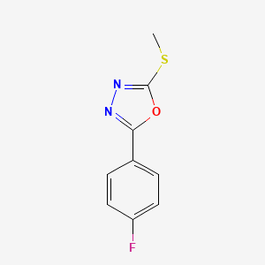 molecular formula C9H7FN2OS B2598677 2-(4-Fluorophenyl)-5-(methylsulfanyl)-1,3,4-oxadiazole CAS No. 459860-94-7