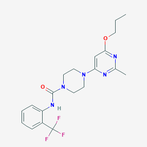 molecular formula C20H24F3N5O2 B2598678 4-(2-methyl-6-propoxypyrimidin-4-yl)-N-[2-(trifluoromethyl)phenyl]piperazine-1-carboxamide CAS No. 1021119-32-3
