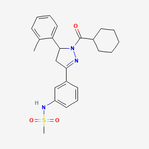 molecular formula C24H29N3O3S B2598687 N-(3-(1-(cyclohexanecarbonyl)-5-(o-tolyl)-4,5-dihydro-1H-pyrazol-3-yl)phenyl)methanesulfonamide CAS No. 851719-29-4