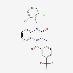 molecular formula C24H17Cl2F3N2O2 B2598697 1-[(2,6-dichlorophenyl)methyl]-3-methyl-4-[3-(trifluoromethyl)benzoyl]-3H-quinoxalin-2-one CAS No. 317822-37-0