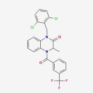 molecular formula C24H17Cl2F3N2O2 B2598697 1-[(2,6-二氯苯基)甲基]-3-甲基-4-[3-(三氟甲基)苯甲酰]-3H-喹喔啉-2-酮 CAS No. 317822-37-0