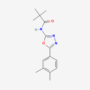 molecular formula C15H19N3O2 B2598710 N-(5-(3,4-dimethylphenyl)-1,3,4-oxadiazol-2-yl)pivalamide CAS No. 899963-36-1