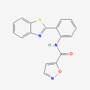 molecular formula C17H11N3O2S B2598712 N-(2-(benzo[d]thiazol-2-yl)phenyl)isoxazole-5-carboxamide CAS No. 941913-79-7