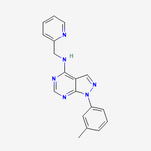 molecular formula C18H16N6 B2598714 1-(3-methylphenyl)-N-(2-pyridinylmethyl)-4-pyrazolo[3,4-d]pyrimidinamine CAS No. 393820-44-5