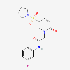 molecular formula C18H20FN3O4S B2598718 N-(5-fluoro-2-methylphenyl)-2-(2-oxo-5-(pyrrolidin-1-ylsulfonyl)pyridin-1(2H)-yl)acetamide CAS No. 1061926-54-2