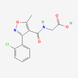 molecular formula C13H11ClN2O4 B2598725 N-{[3-(2-Chlorophenyl)-5-Methyl-1,2-Oxazol-4-Yl]carbonyl}glycine CAS No. 303009-97-4