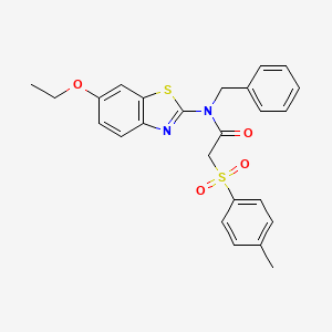 molecular formula C25H24N2O4S2 B2598730 N-苄基-N-(6-乙氧基苯并[d]噻唑-2-基)-2-甲苯磺酰胺 CAS No. 899735-00-3