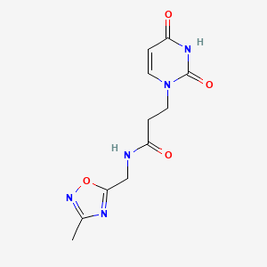 molecular formula C11H13N5O4 B2598738 3-(2,4-二氧代-3,4-二氢嘧啶-1(2H)-基)-N-((3-甲基-1,2,4-恶二唑-5-基)甲基)丙酰胺 CAS No. 1226436-98-1