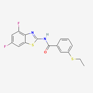 molecular formula C16H12F2N2OS2 B2598740 N-(4,6-二氟苯并[d]噻唑-2-基)-3-(乙硫基)苯甲酰胺 CAS No. 886913-31-1