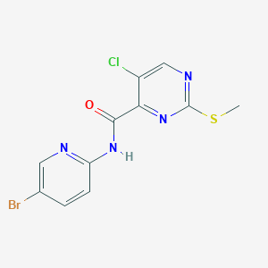 molecular formula C11H8BrClN4OS B2598746 N-(5-溴吡啶-2-基)-5-氯-2-甲硫基嘧啶-4-甲酰胺 CAS No. 898647-11-5