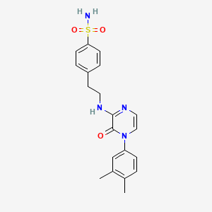 molecular formula C20H22N4O3S B2598747 4-[2-[[4-(3,4-Dimethylphenyl)-3-oxopyrazin-2-yl]amino]ethyl]benzenesulfonamide CAS No. 895121-84-3