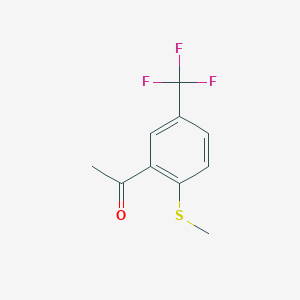 molecular formula C10H9F3OS B2598749 1-(2-甲基硫代-5-三氟甲基-苯基)-乙酮 CAS No. 752132-36-8