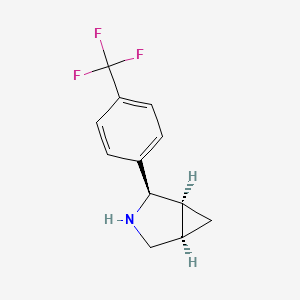 molecular formula C12H12F3N B2598765 (1S,2R,5R)-2-[4-(Trifluoromethyl)phenyl]-3-azabicyclo[3.1.0]hexane CAS No. 2580100-48-5