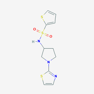molecular formula C11H13N3O2S3 B2598797 N-(1-(thiazol-2-yl)pyrrolidin-3-yl)thiophene-2-sulfonamide CAS No. 1797874-47-5