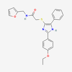 molecular formula C24H23N3O3S B2598808 2-{[2-(4-ethoxyphenyl)-5-phenyl-1H-imidazol-4-yl]thio}-N-(2-furylmethyl)acetamide CAS No. 901233-42-9