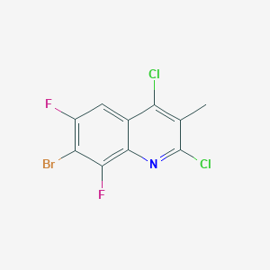 molecular formula C10H4BrCl2F2N B2598809 7-Bromo-2,4-dichloro-6,8-difluoro-3-methylquinoline CAS No. 2142195-02-4