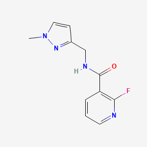 molecular formula C11H11FN4O B2598810 2-Fluoro-N-[(1-methylpyrazol-3-yl)methyl]pyridine-3-carboxamide CAS No. 1963274-28-3