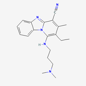 molecular formula C20H25N5 B2598815 1-{[3-(Dimethylamino)propyl]amino}-2-ethyl-3-methylpyrido[1,2-a]benzimidazole-4-carbonitrile CAS No. 383899-16-9