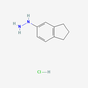 molecular formula C9H13ClN2 B2598816 (2,3-Dihydro-1H-inden-5-yl)hydrazine hydrochloride CAS No. 1184296-04-5; 887593-51-3