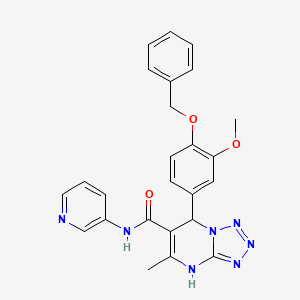 molecular formula C25H23N7O3 B2598818 7-(4-(苄氧基)-3-甲氧基苯基)-5-甲基-N-(吡啶-3-基)-4,7-二氢四唑并[1,5-a]嘧啶-6-甲酰胺 CAS No. 452089-12-2