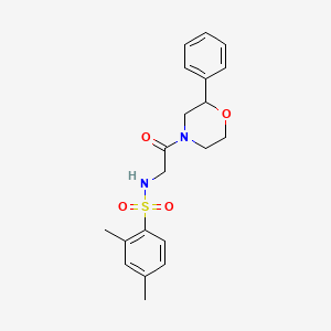 molecular formula C20H24N2O4S B2598825 2,4-dimethyl-N-(2-oxo-2-(2-phenylmorpholino)ethyl)benzenesulfonamide CAS No. 953962-27-1