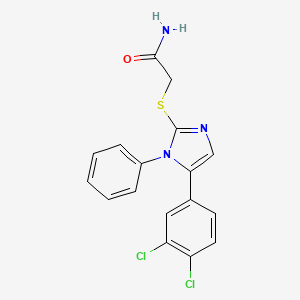 molecular formula C17H13Cl2N3OS B2598831 2-((5-(3,4-二氯苯基)-1-苯基-1H-咪唑-2-基)硫代)乙酰胺 CAS No. 1207011-83-3