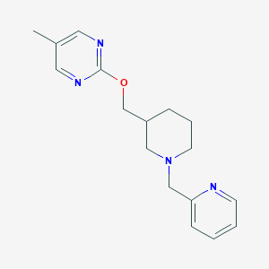 molecular formula C17H22N4O B2598832 5-Methyl-2-[[1-(pyridin-2-ylmethyl)piperidin-3-yl]methoxy]pyrimidine CAS No. 2379987-20-7