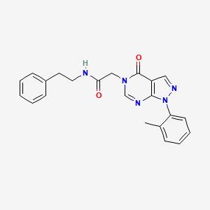 molecular formula C22H21N5O2 B2598834 2-(4-oxo-1-(o-tolyl)-1H-pyrazolo[3,4-d]pyrimidin-5(4H)-yl)-N-phenethylacetamide CAS No. 895011-49-1