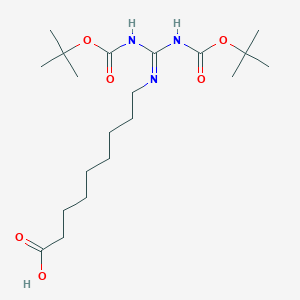 molecular formula C20H37N3O6 B2598838 9-[Bis[(2-methylpropan-2-yl)oxycarbonylamino]methylideneamino]nonanoic acid CAS No. 2416245-84-4