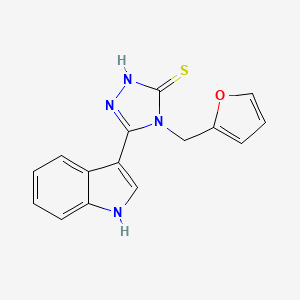 molecular formula C15H12N4OS B2598853 4-(2-furylmethyl)-5-(1H-indol-3-yl)-4H-1,2,4-triazole-3-thiol CAS No. 847783-67-9