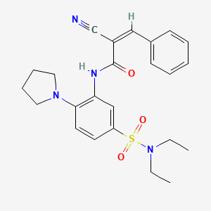 molecular formula C24H28N4O3S B2598854 (Z)-2-Cyano-N-[5-(diethylsulfamoyl)-2-pyrrolidin-1-ylphenyl]-3-phenylprop-2-enamide CAS No. 750616-69-4