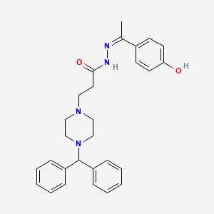 (Z)-3-(4-benzhydrylpiperazin-1-yl)-N'-(1-(4-hydroxyphenyl)ethylidene)propanehydrazide