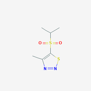 molecular formula C6H10N2O2S2 B2598862 5-(Isopropylsulfonyl)-4-methyl-1,2,3-thiadiazole CAS No. 338408-70-1