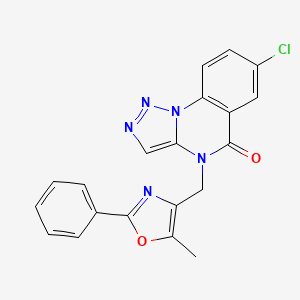 molecular formula C20H14ClN5O2 B2598864 7-Chloro-4-[(5-methyl-2-phenyl-1,3-oxazol-4-yl)methyl]triazolo[1,5-a]quinazolin-5-one CAS No. 2309589-51-1